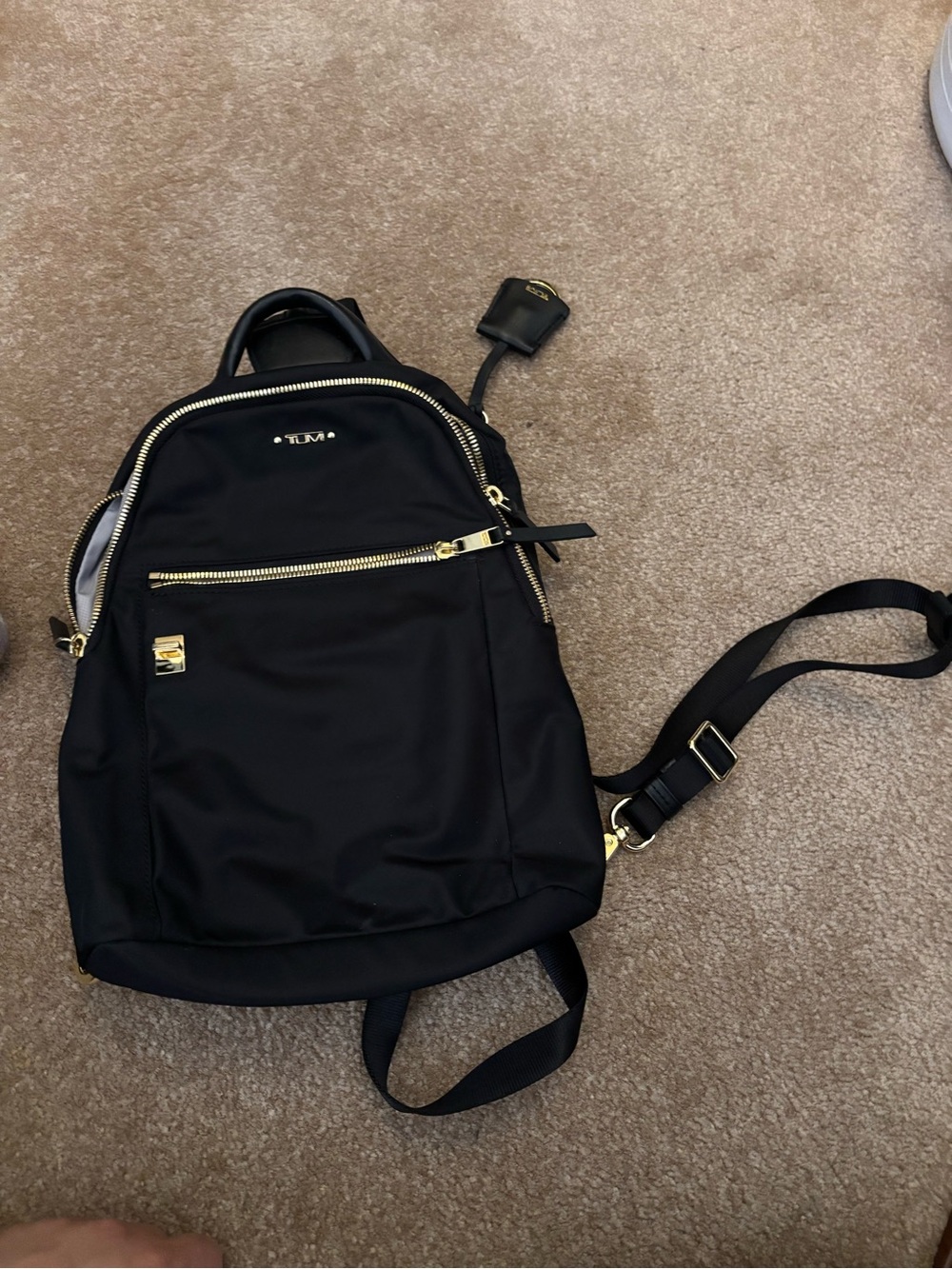 TUMI Black Nylon convertible backpack purse